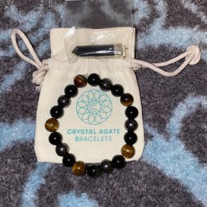Crystal Agate Bracelet with Pendant